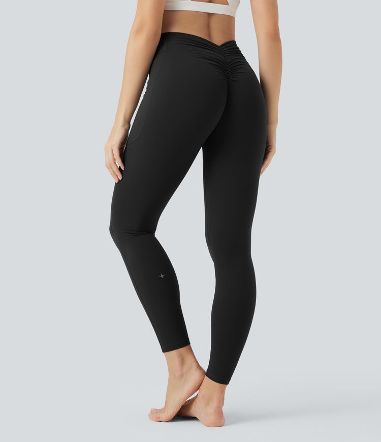 Halara UltraSculpt™ SoCinched High Waisted Tummy Control Scrunch Shaping Yoga Leggings with Pockets
