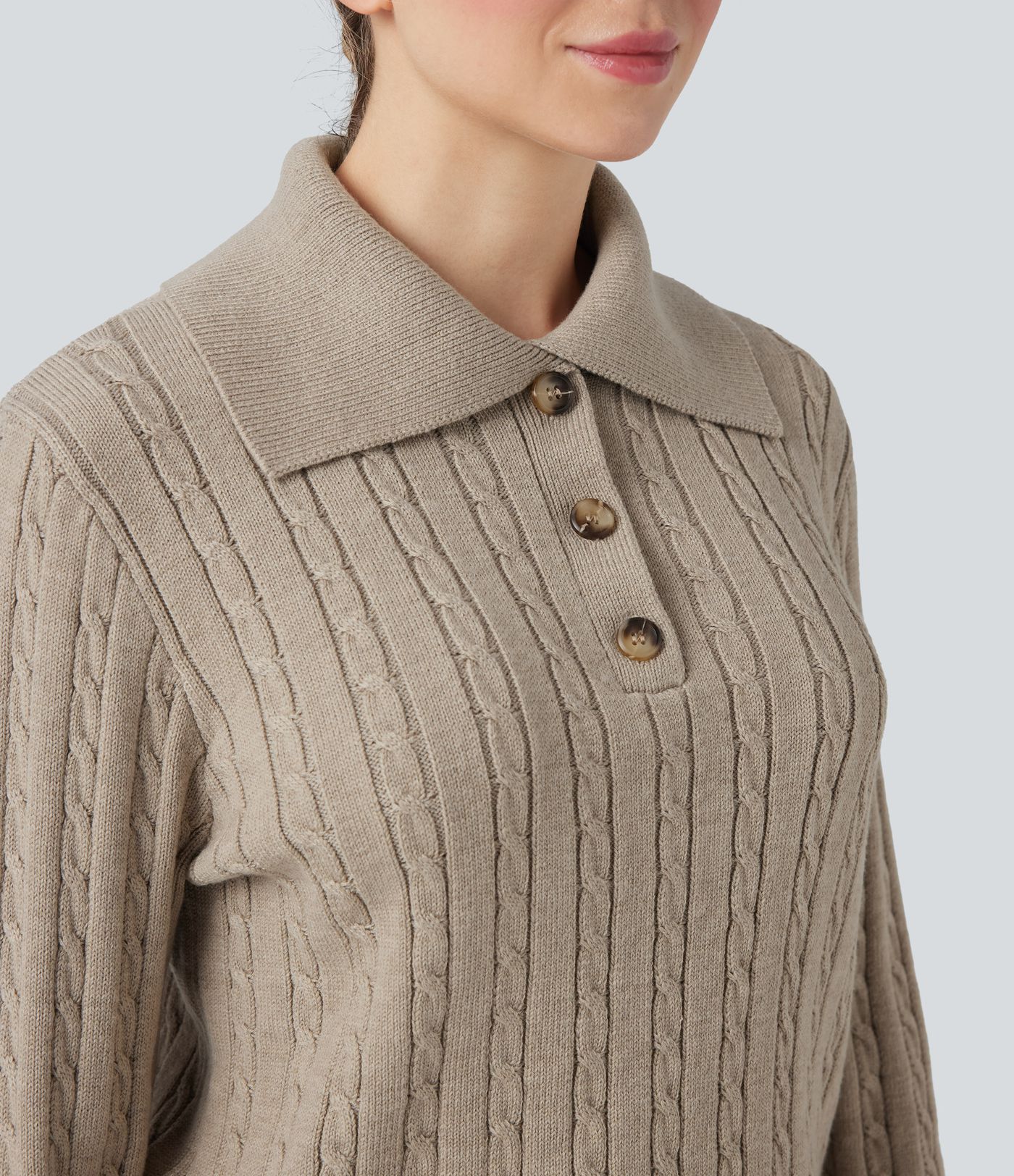 Pull en laine à torsades, col châle, manches longues, coupe décontractée, style de travail