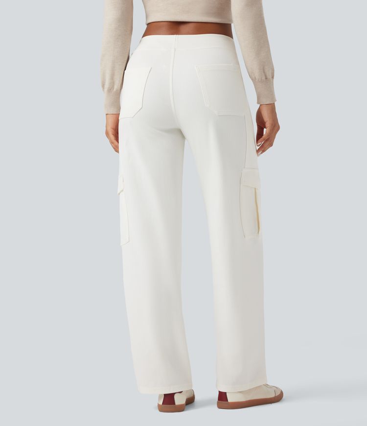 Halara Flex™ Mid Rise Pockets Straight Leg Casual Cargo Jeans