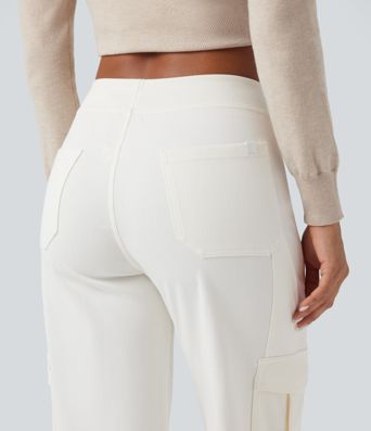 Halara Flex™ Mid Rise Pockets Straight Leg Casual Cargo Jeans