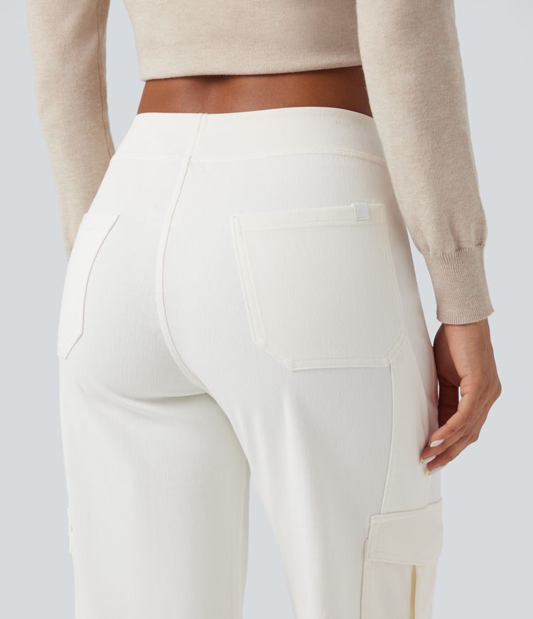 Halara Flex™ Mid Rise Pockets Straight Leg Casual Cargo Jeans