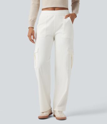 Halara Flex™ Mid Rise Pockets Straight Leg Casual Cargo Jeans