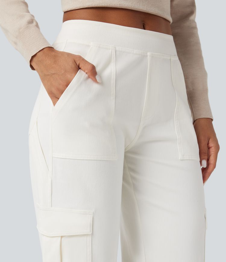 Halara Flex™ Mid Rise Pockets Straight Leg Casual Cargo Jeans