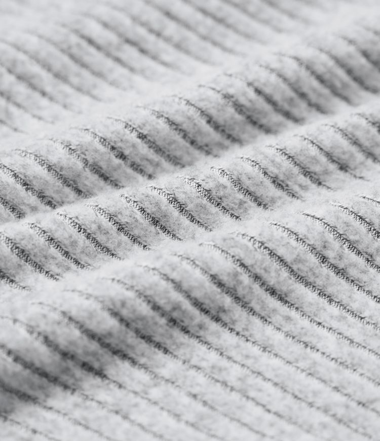 Ribbed Knit V-neck Long Sleeve Slim Heathered Casual Top