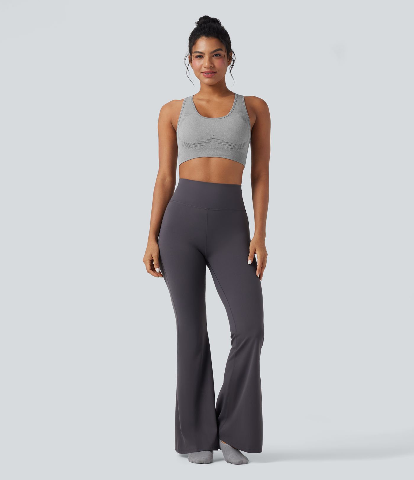Brassière de sport yoga maintien léger col U dos nu sans couture OneForm Seamless Flow