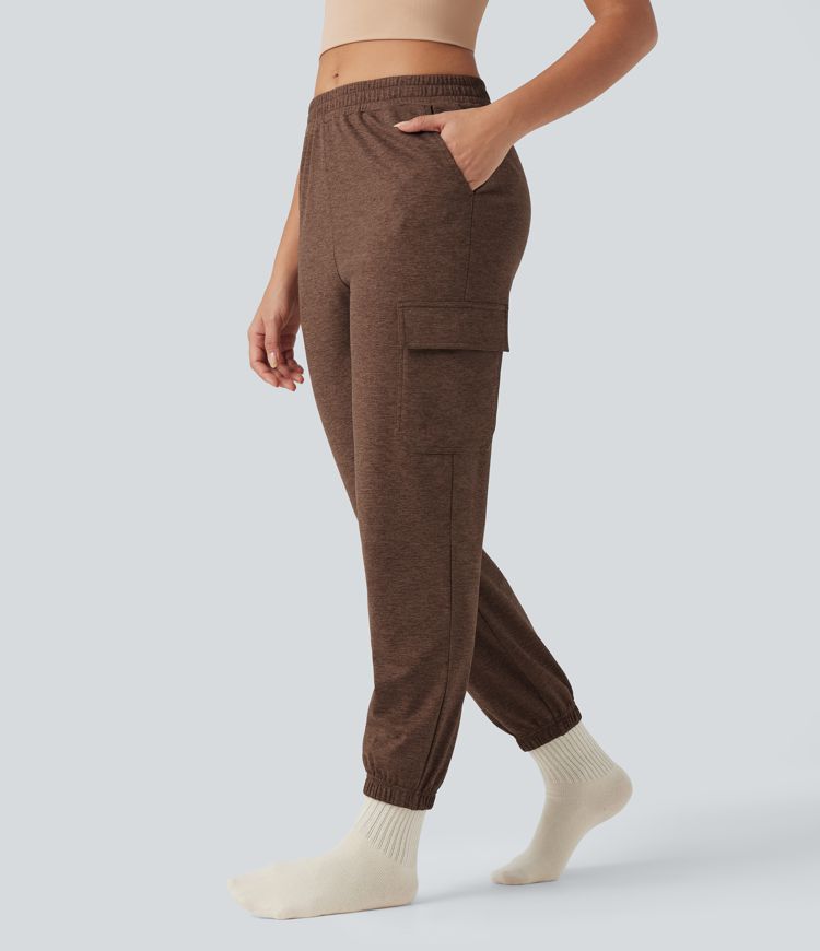 Claystone Lounge-Cargo-Jogger mit mittlerer Leibhöhe, schnell trocknend, meliert, mit Taschen - UPF40+ / 1