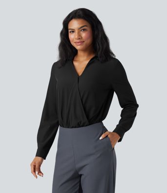 Body chemise de travail Breezeful™ col V manches longues séchage rapide