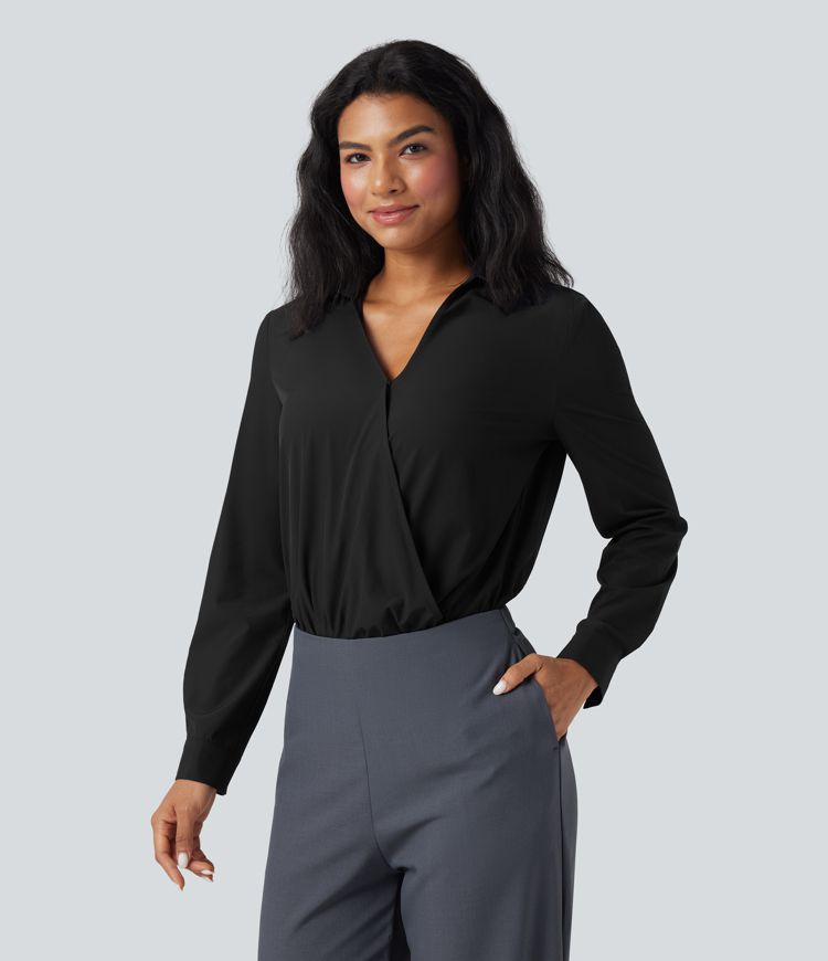 Body chemise de travail Breezeful™ col V manches longues séchage rapide