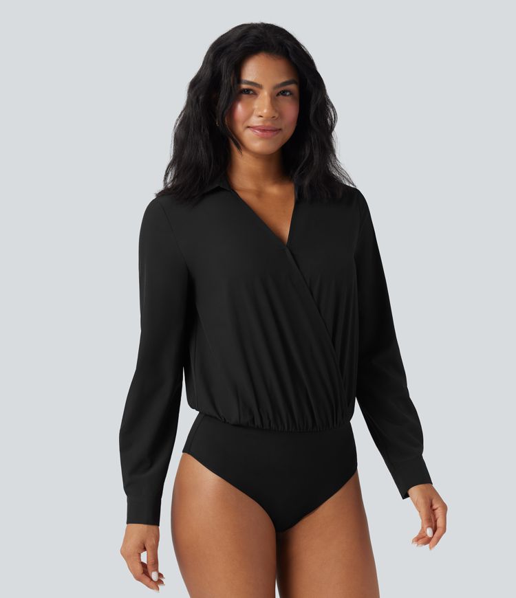 Body chemise de travail Breezeful™ col V manches longues séchage rapide