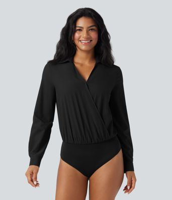 Body chemise de travail Breezeful™ col V manches longues séchage rapide