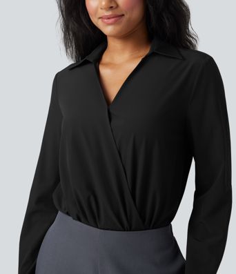 Body chemise de travail Breezeful™ col V manches longues séchage rapide