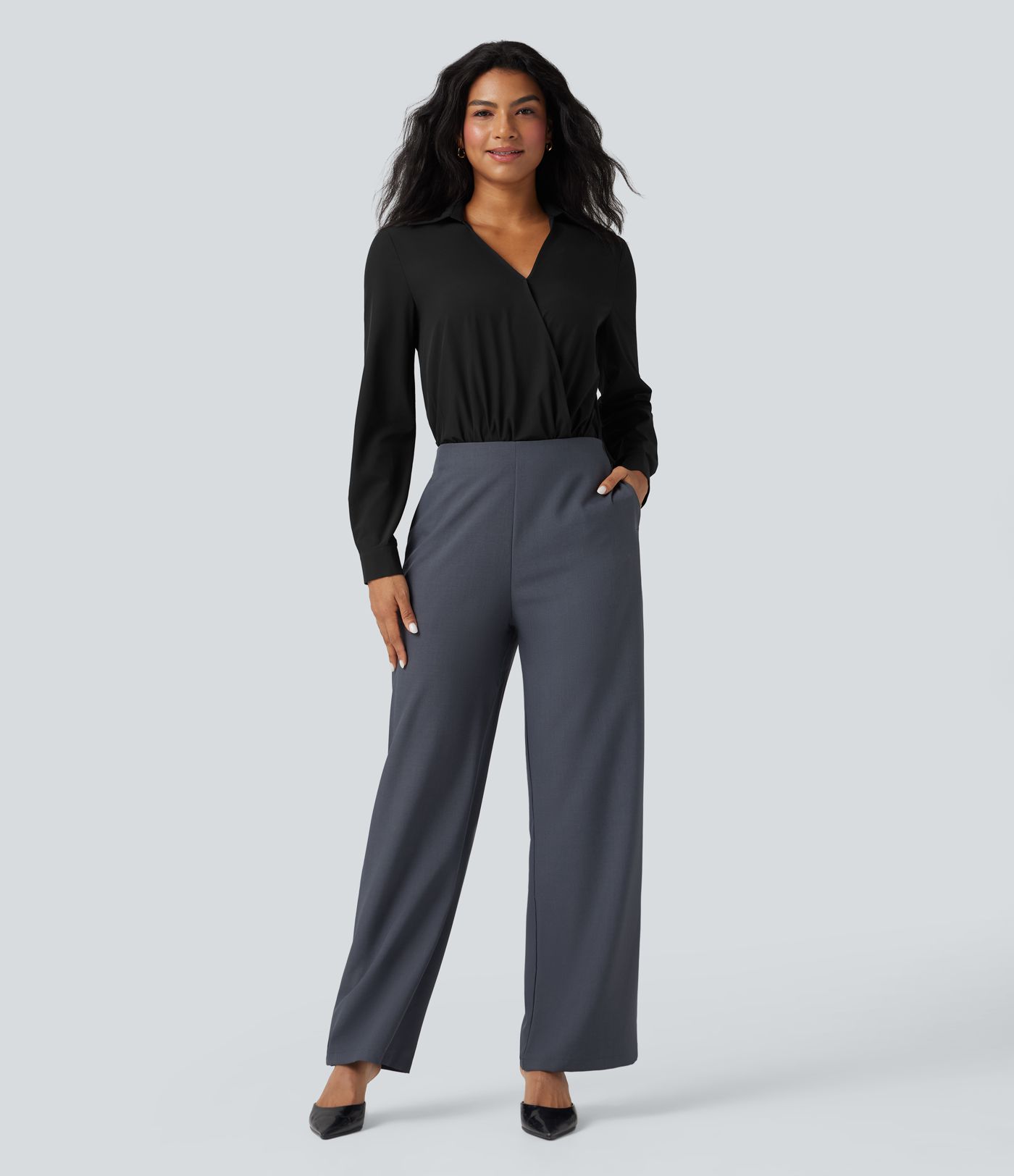 Body chemise de travail Breezeful™ col V manches longues séchage rapide