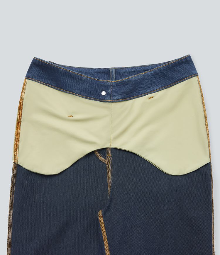 Halara Flex™ Mid Rise Crossover Tummy Control Straight Leg Casual Jeans with Pockets