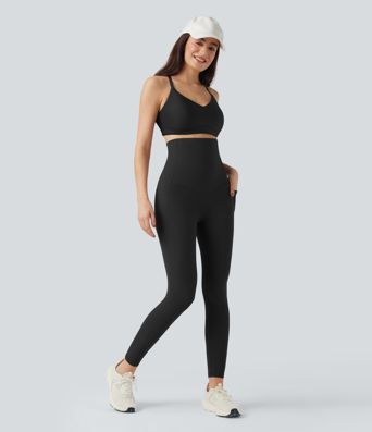 Halara UltraSculpt™ Super High Waisted Tummy Control Fishbone Shaping Training Leggings with Pockets