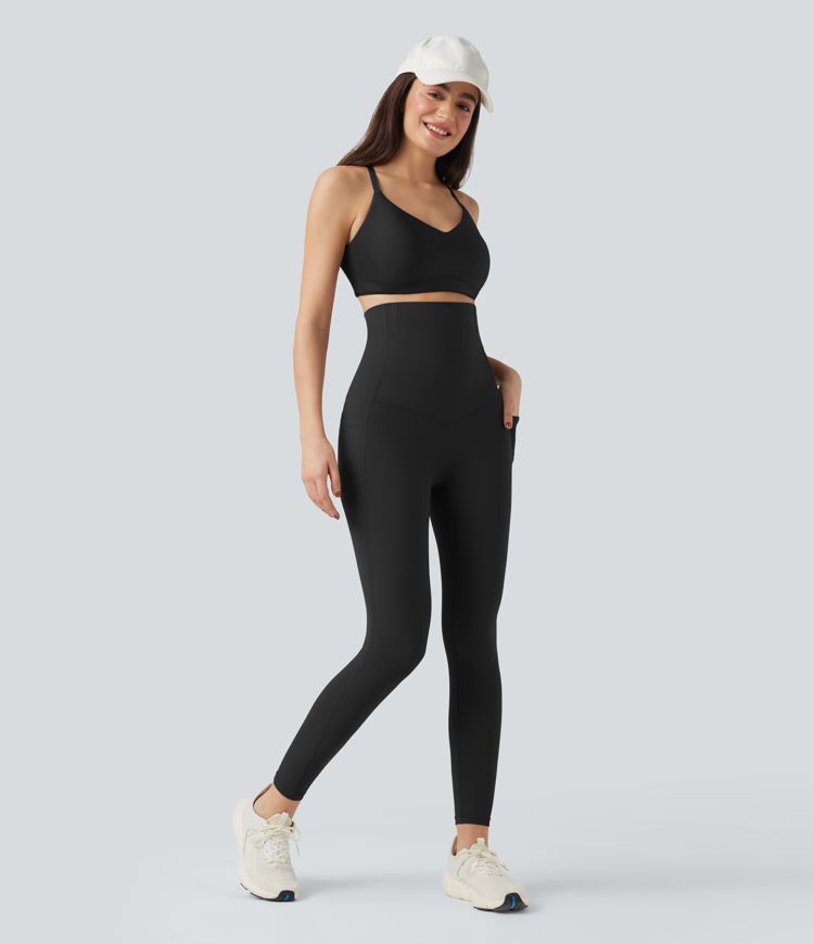 Halara UltraSculpt™ Super High Waisted Tummy Control Fishbone Shaping Training Leggings with Pockets