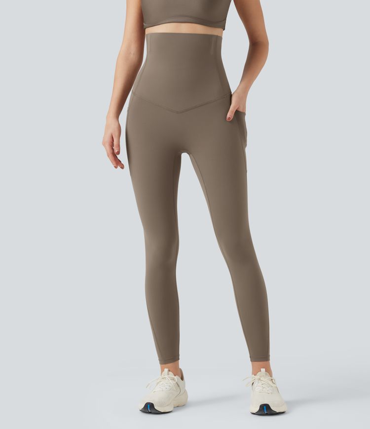 Halara UltraSculpt™ SoCinched Super High Waisted Tummy Control Fishbone Shaping Training Leggings with Pockets