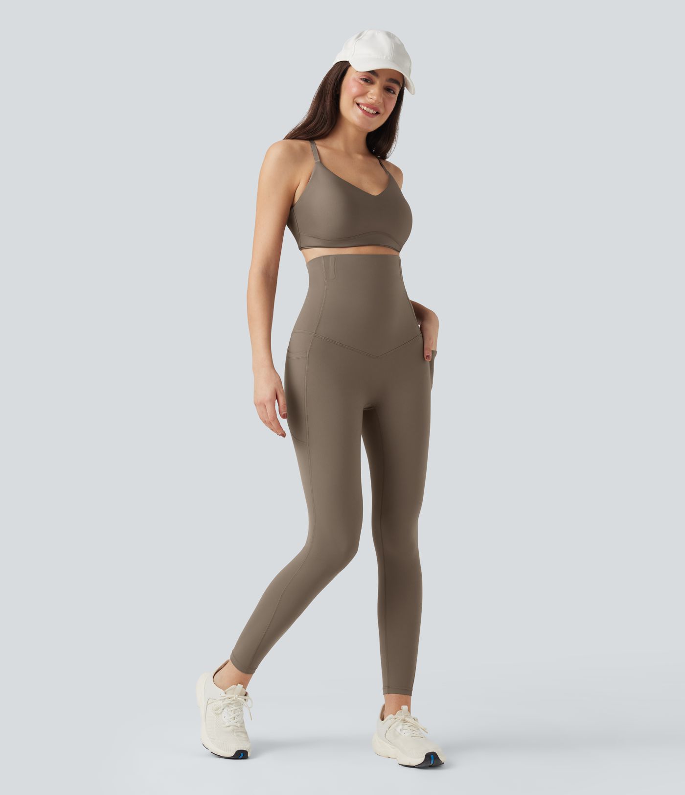 Halara UltraSculpt™ Super High Waisted Tummy Control Fishbone Shaping Training Leggings with Pockets