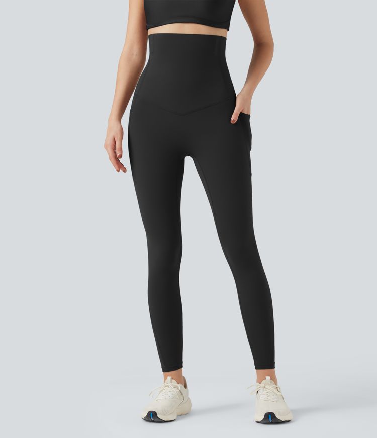 Halara UltraSculpt™ SoCinched Super High Waisted Tummy Control Fishbone Shaping Training Leggings with Pockets