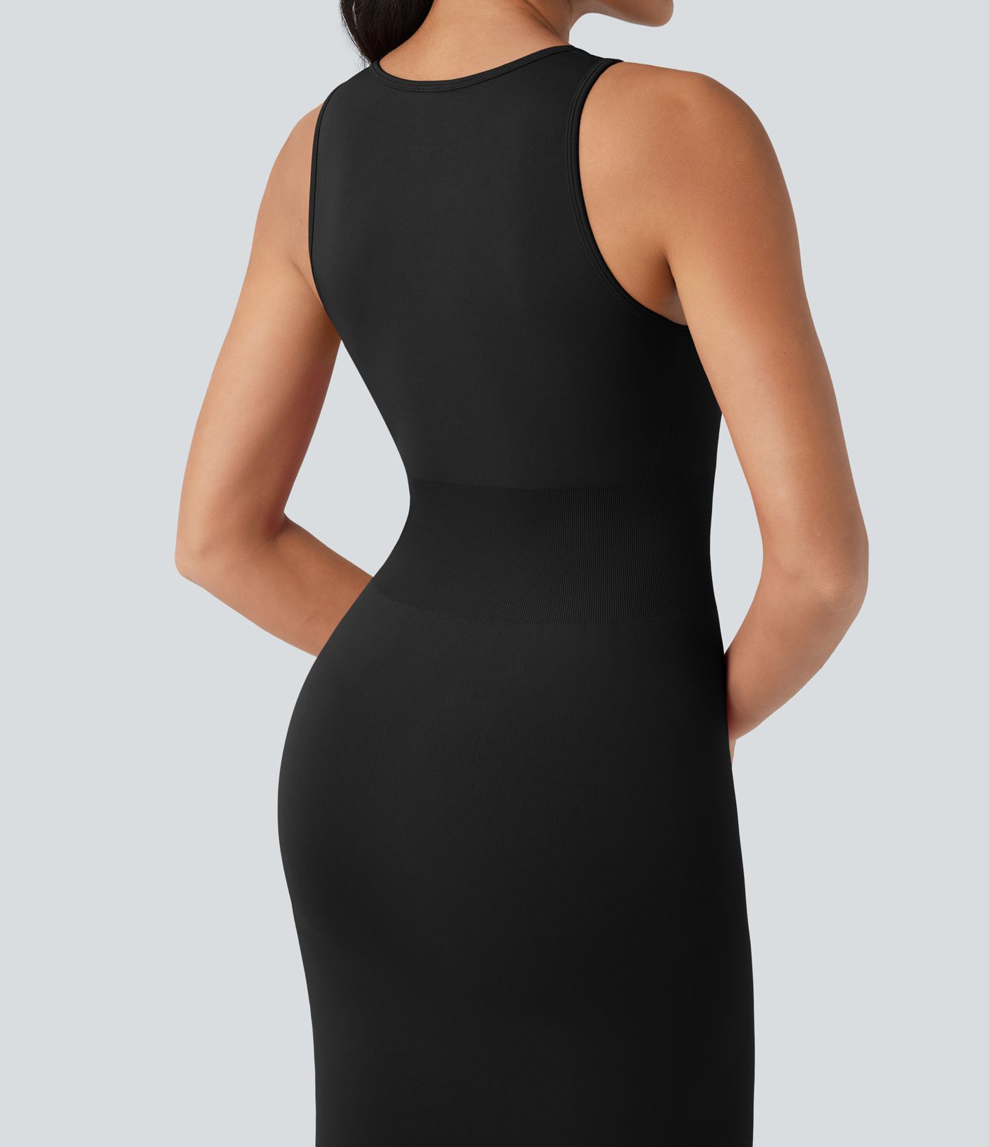 OneForm Seamless Flow Round Neck Sleeveless Bodycon Midi Casual Dress