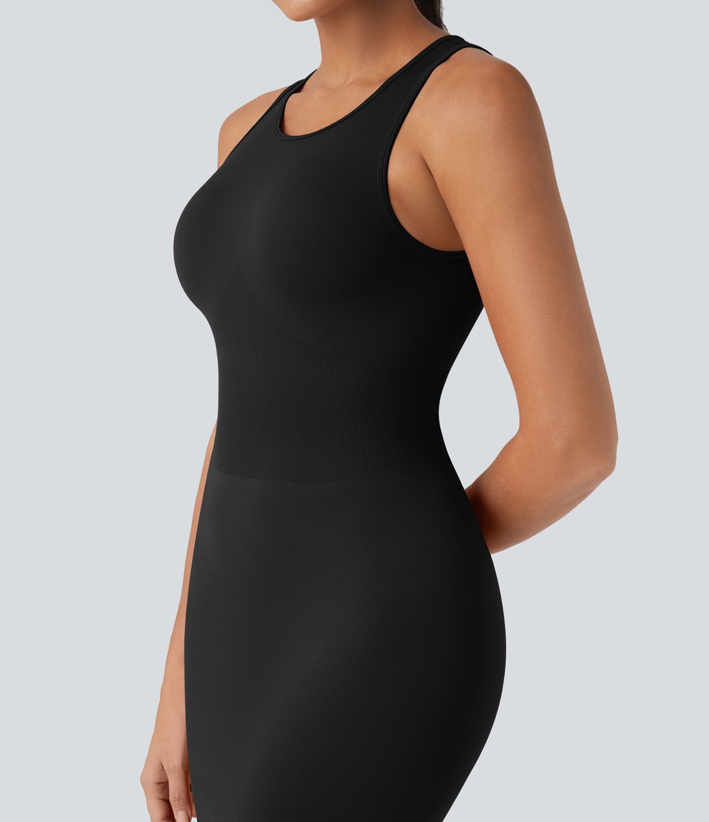 OneForm Seamless Flow Round Neck Sleeveless Bodycon Midi Casual Dress