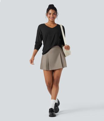 Lässiges Oberteil mit V-Ausschnitt und langen Ärmeln