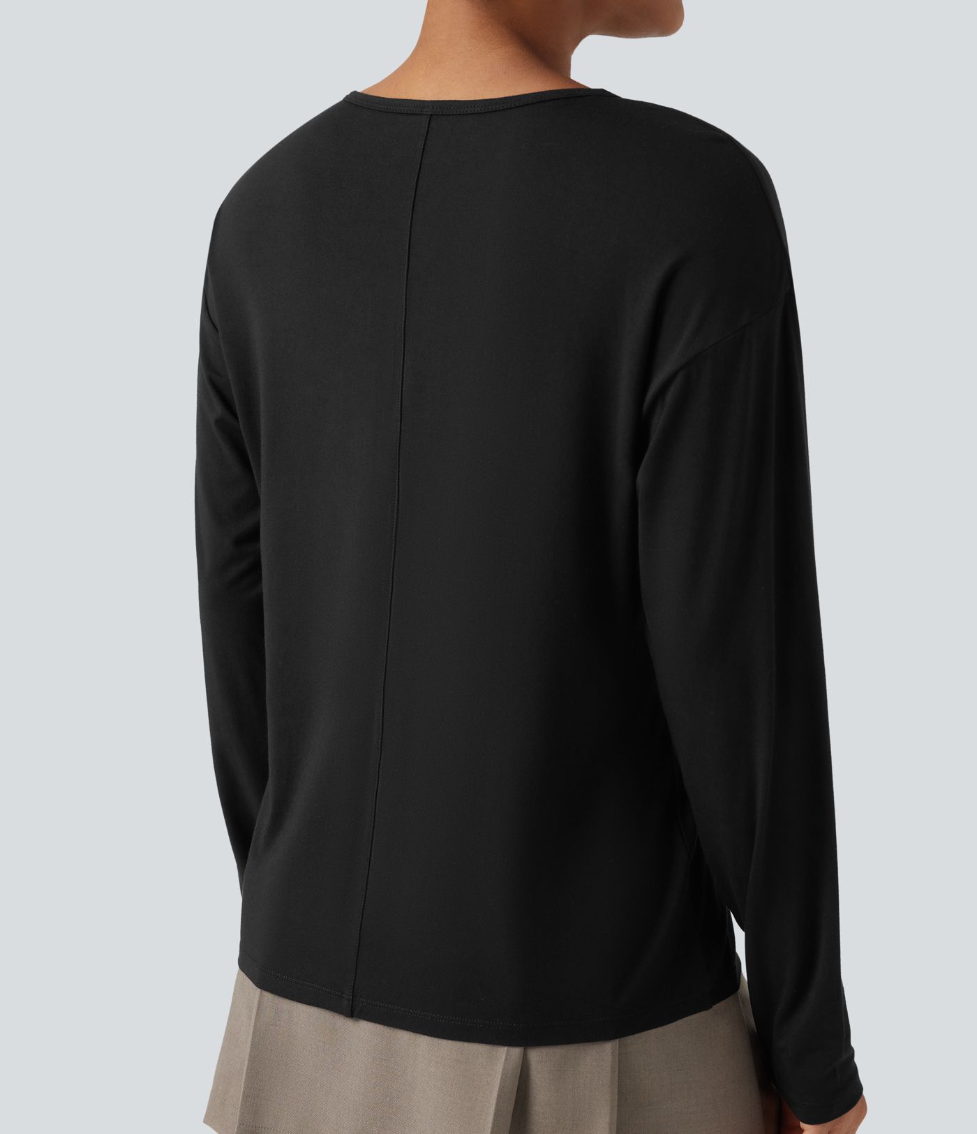 Lässiges Oberteil mit V-Ausschnitt und langen Ärmeln