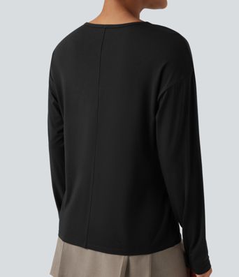Lässiges Oberteil mit V-Ausschnitt und langen Ärmeln