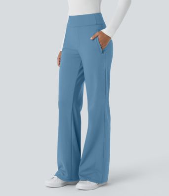 Halara Flex™ DayStretch Mid Rise Side Zipper Pocket Work Flare Pants