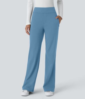 Halara Flex™ DayStretch Mid Rise Side Zipper Pocket Work Flare Pants