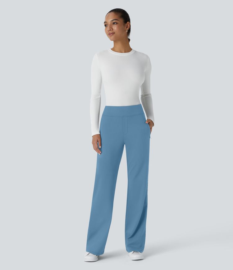 Halara Flex™ DayStretch Mid Rise Side Zipper Pocket Work Flare Pants