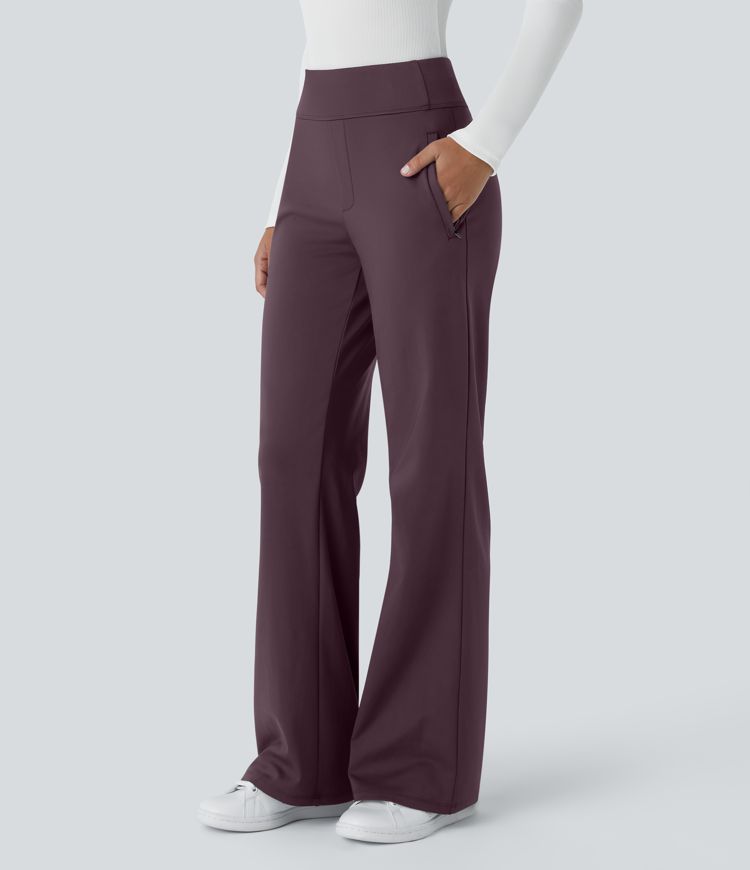 Halara Flex™ High Waisted Side Zipper Pocket Work Flare Pants