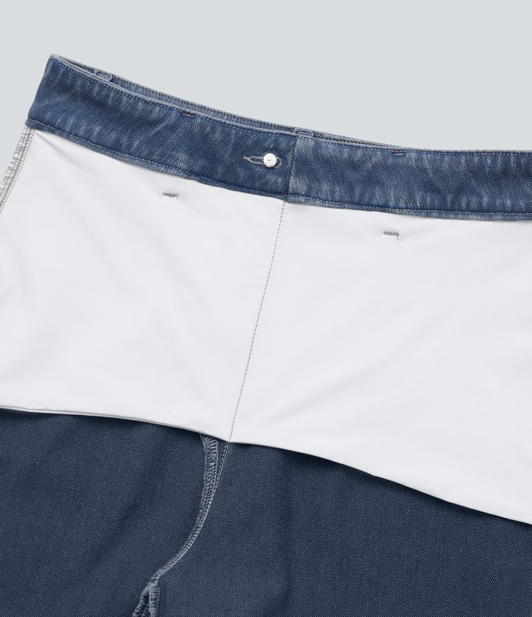 Jeans casuales anchos Halara Flex™ con control de abdomen y tiro medio con bolsillos