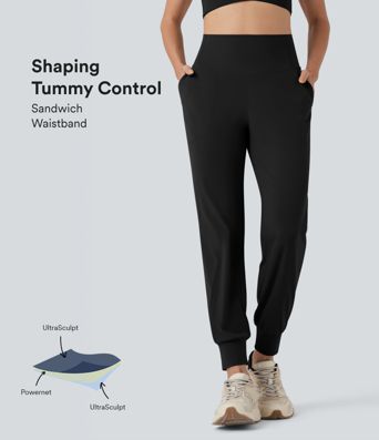 Halara UltraSculpt™ SoCinched Hohe Taille Bauchformende Yoga-Jogginghose mit Taschen