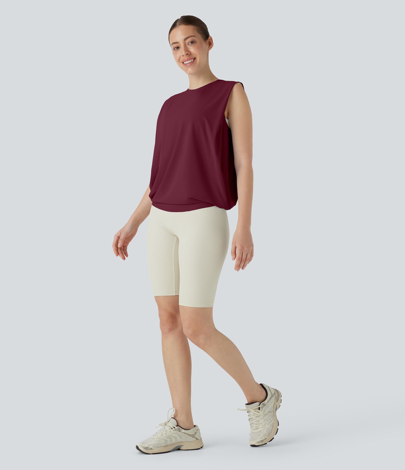 Yoga débardeur à colrond et toucher frais avec protection UPF50+