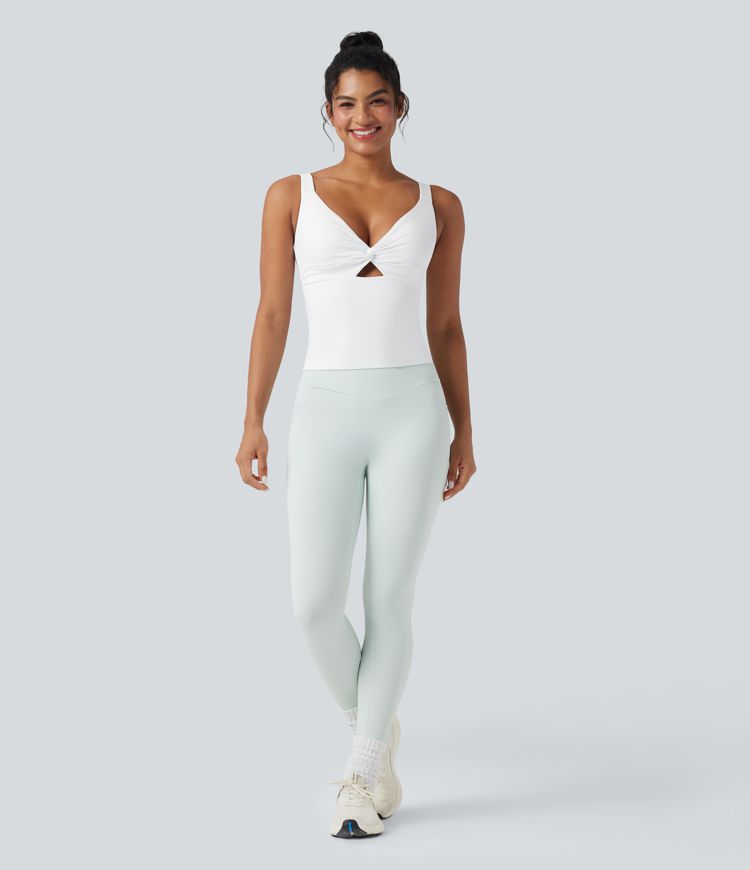 Débardeur de yoga SoftlyZero™ aéré torsadé à découpes - longueur étendue - UPF50+