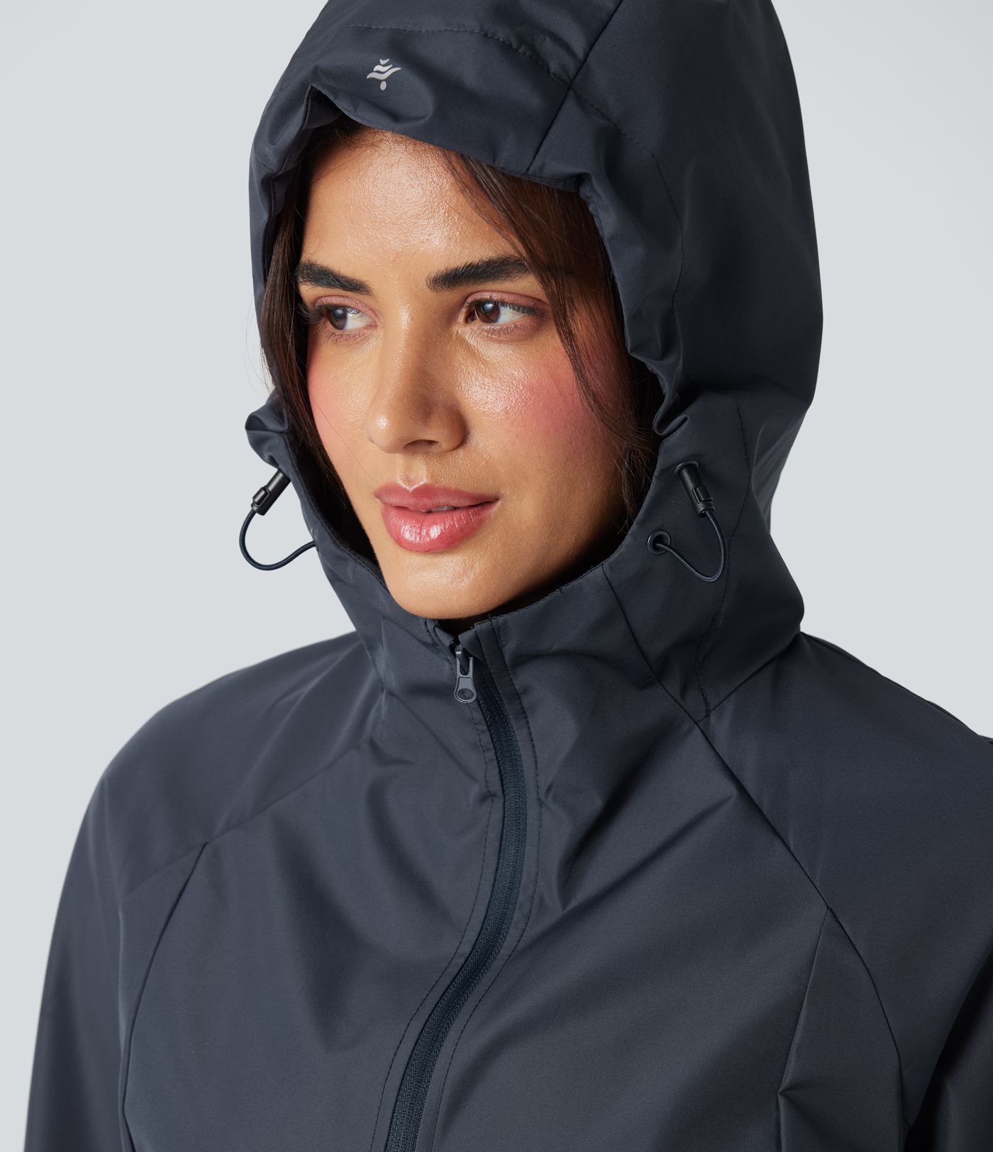 Waterproof Hooded Long Sleeve Hiking Windbreaker Jacket with Pockets