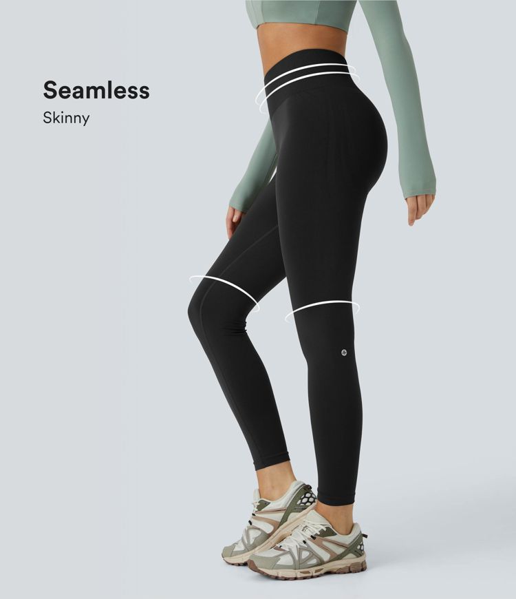 Seamless Flow Mid Rise Tummy Control Butt Lifting Yoga Leggings