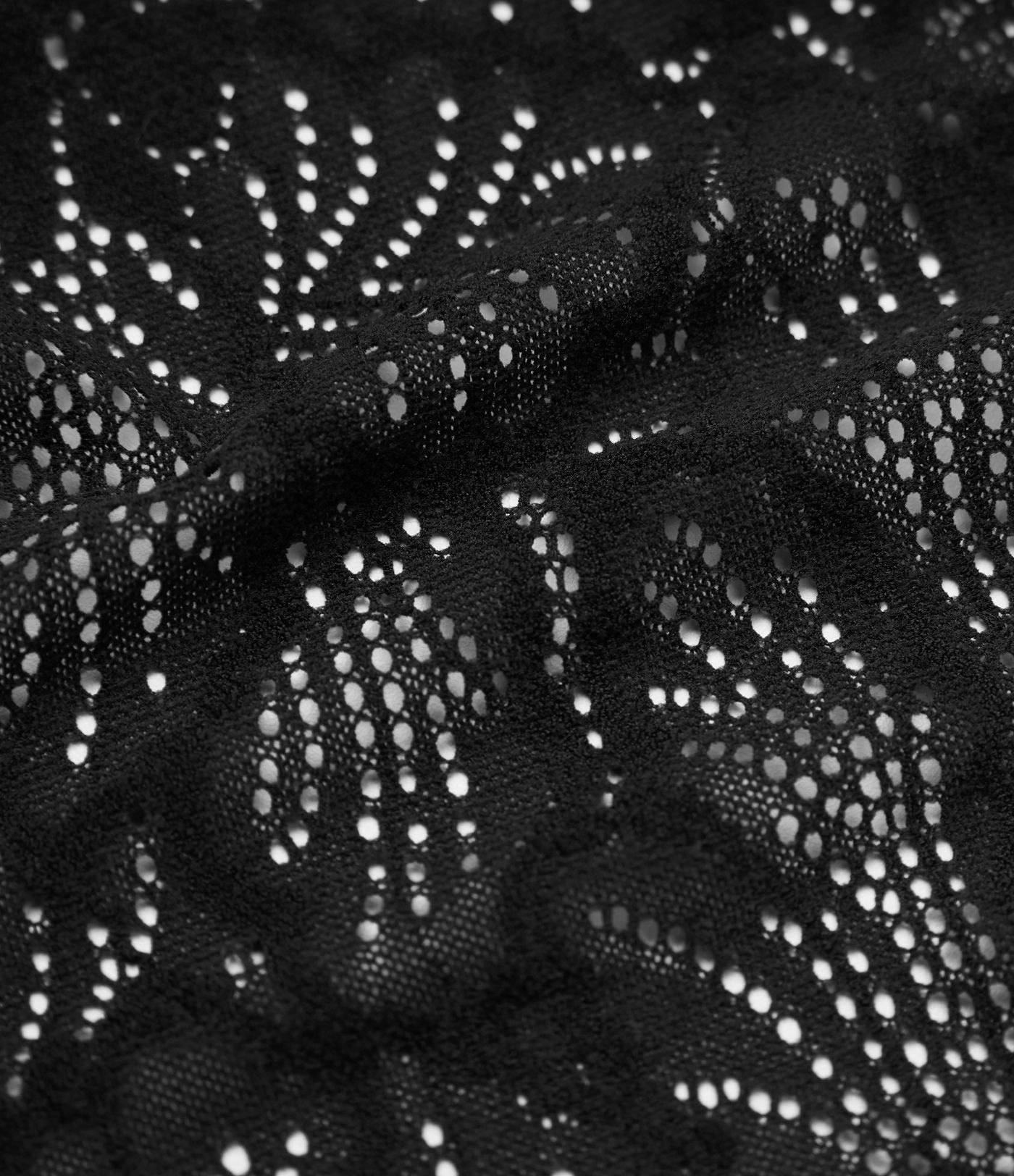 Haut de sport yoga col rond manches longues à volants découpé dentelle transparente