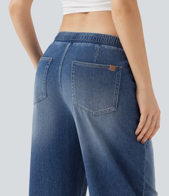 Halara Flex™ Low Rise Drawstring Casual Baggy Sweatpants Jeans with Pockets