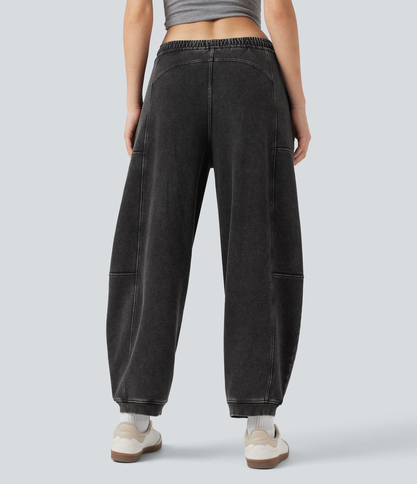 Halara Flex™ Mid Rise Drawstring Denim Casual French Terry Baggy Sweatpants with Pockets