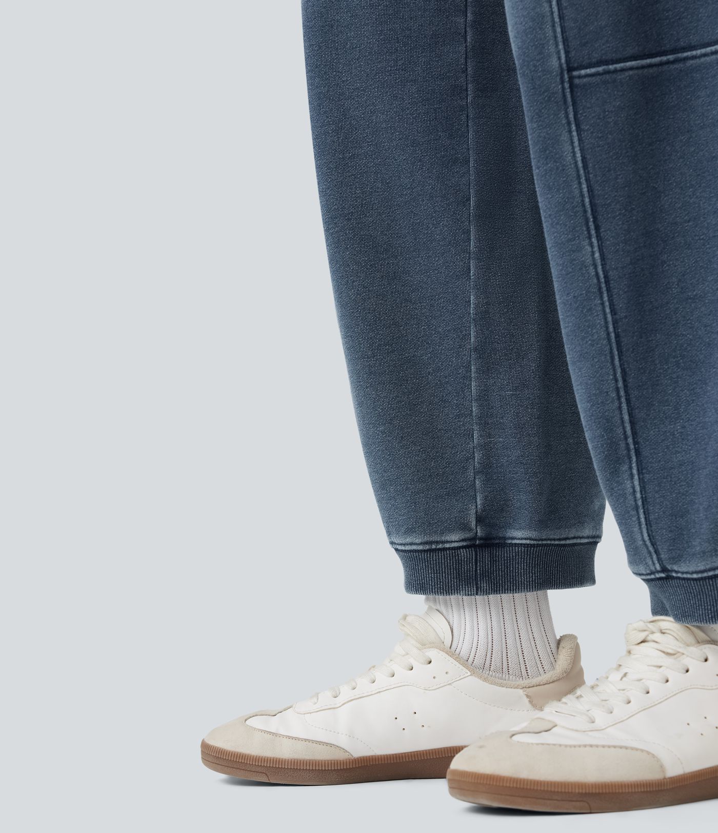 Halara Flex™ Mid Rise Drawstring Denim Casual French Terry Baggy Sweatpants with Pockets