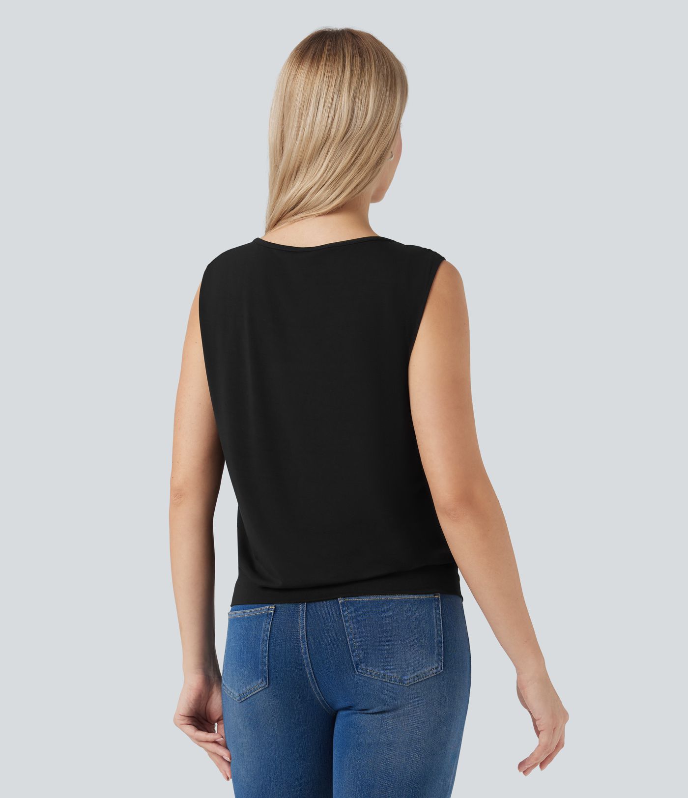 U-Neck Sleeveless Relaxed Casual Top