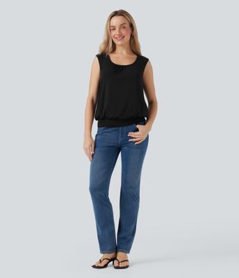 U-Neck Sleeveless Relaxed Casual Top
