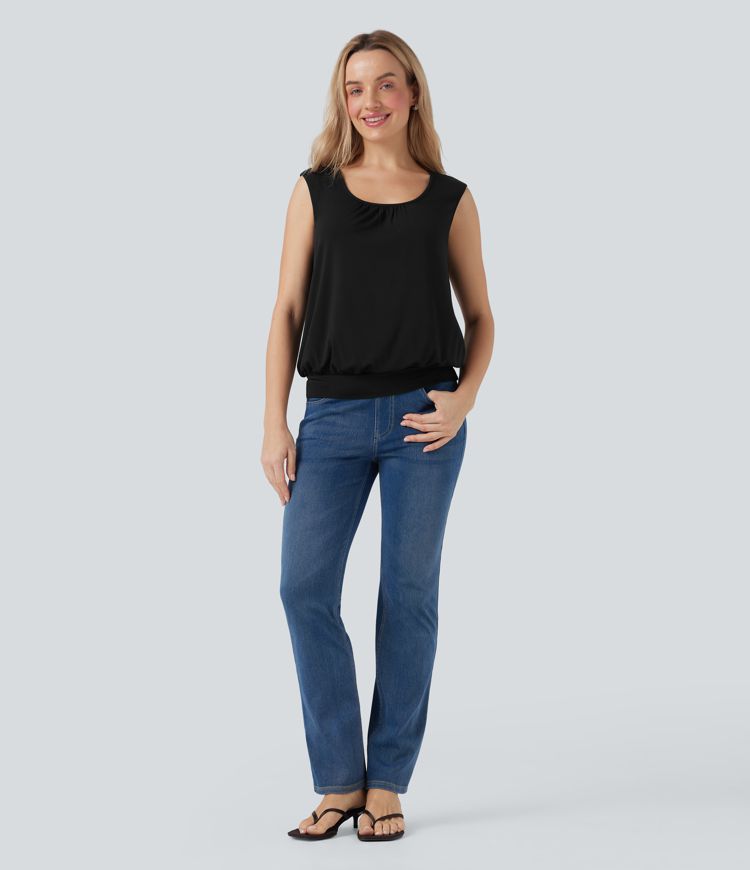 U-Neck Sleeveless Relaxed Casual Top
