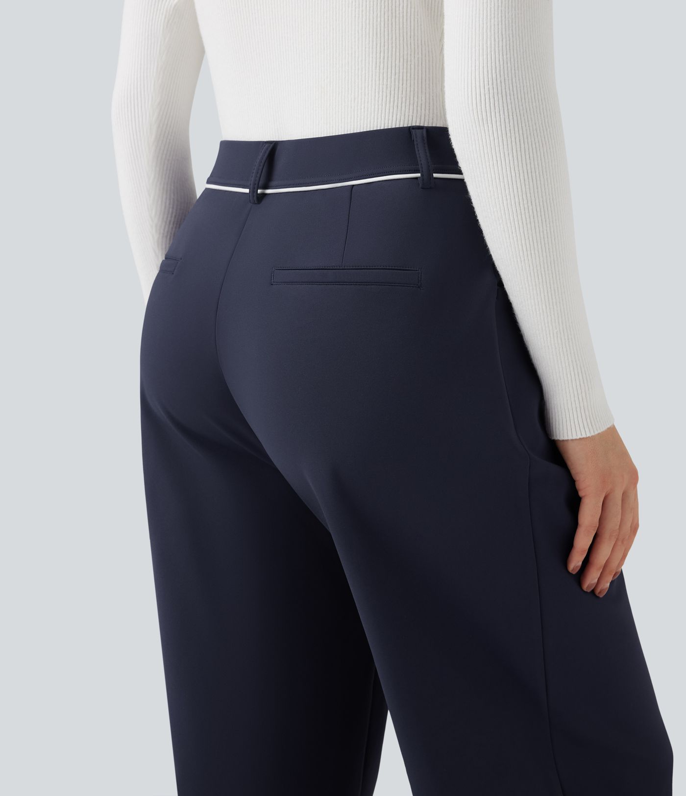 SoftlyZero™ Plush Thermal Mid Rise Straight Leg Work Trousers with Pockets