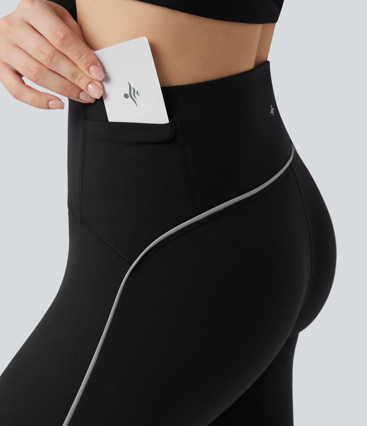 SoftlyZero™ Reflective High Waisted Tummy Control Hiking Leggings with Pockets-UPF50+