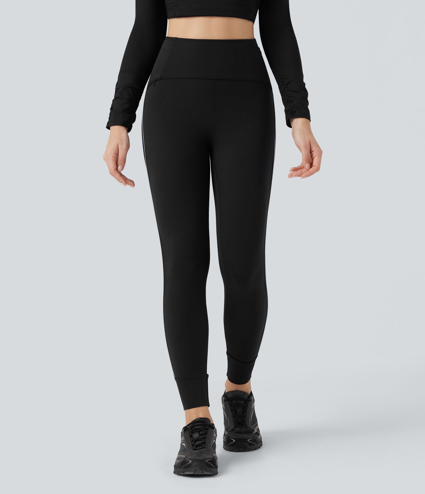 SoftlyZero™ Reflective High Waisted Tummy Control Hiking Leggings with Pockets-UPF50+