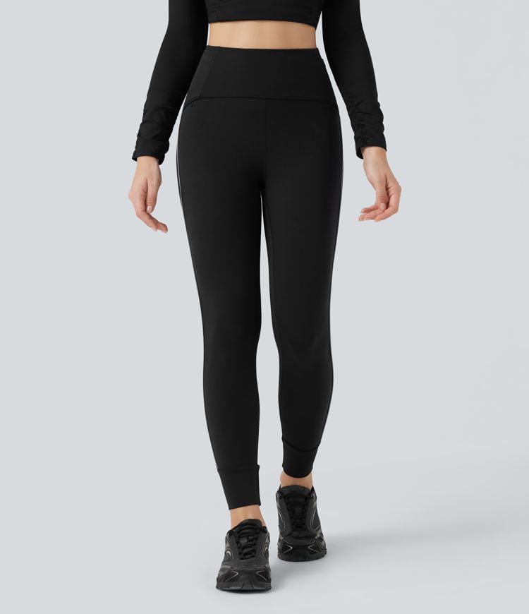 SoftlyZero™ Reflective High Waisted Tummy Control Hiking Leggings with Pockets-UPF50+