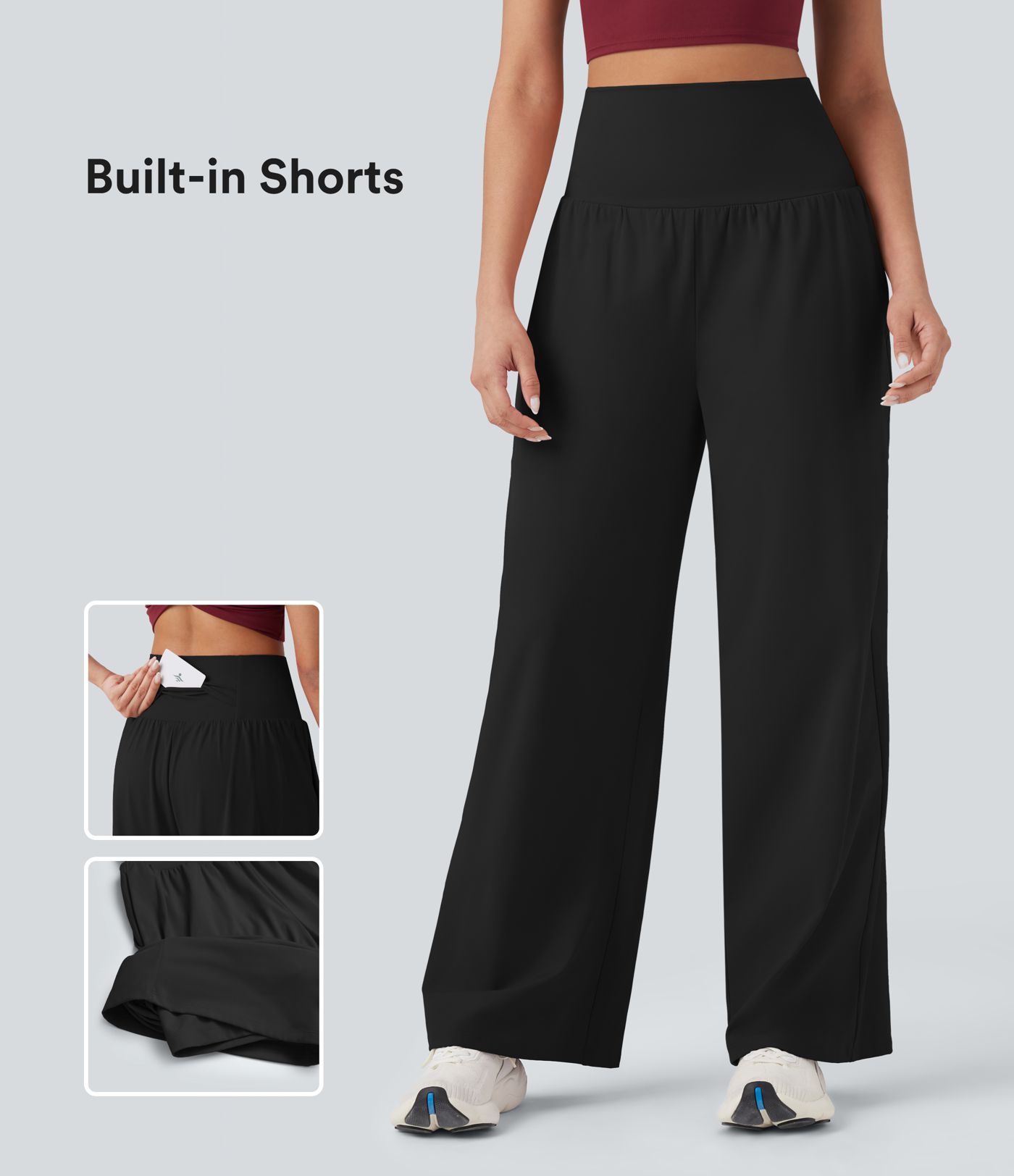 Softlyzero™ Airy Super High Waisted 2-in-1 Straight Leg Cool Touch Yoga Pants with Pockets