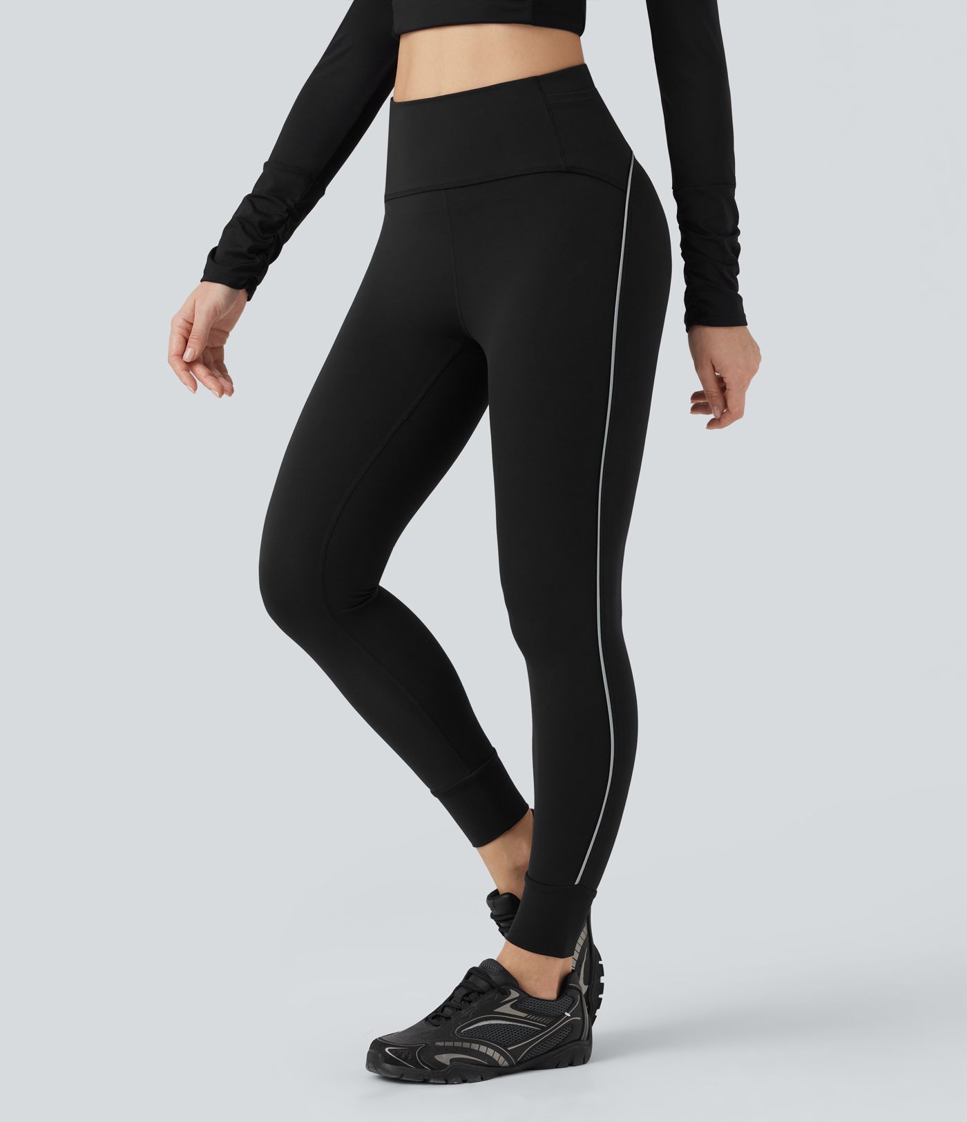 SoftlyZero™ Reflective High Waisted Tummy Control Hiking Leggings with Pockets-UPF50+
